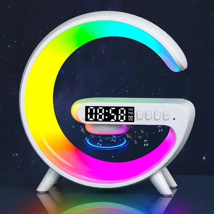 Multifunction RGB Bluetooth Speaker & Wireless Charging Alarm Clock
