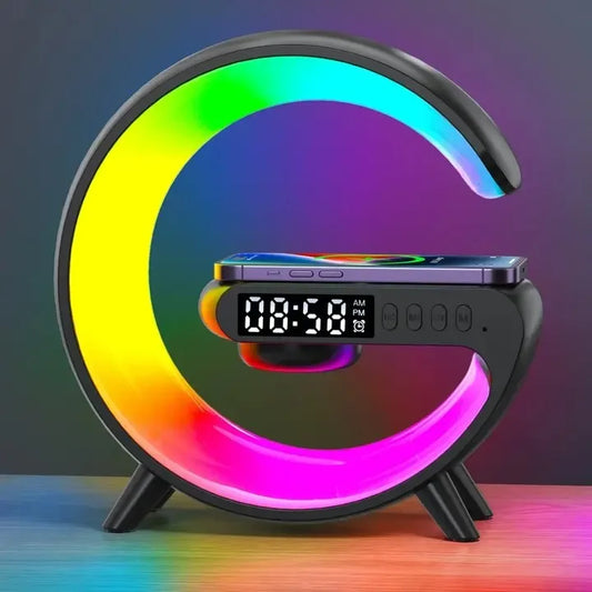 Multifunction RGB Bluetooth Speaker & Wireless Charging Alarm Clock