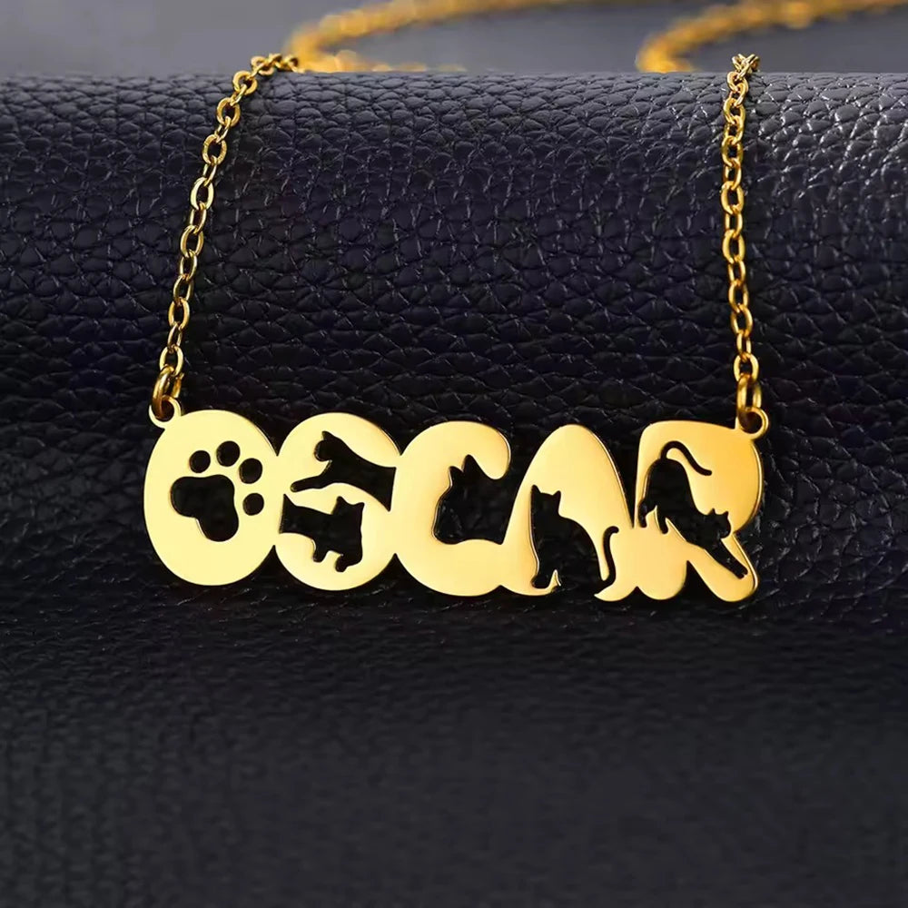 Custom Name Necklaces For Women Stainless Steel Customized Pendant Necklace Personalized Neck Jewelry Girlfriend Birthday Gift