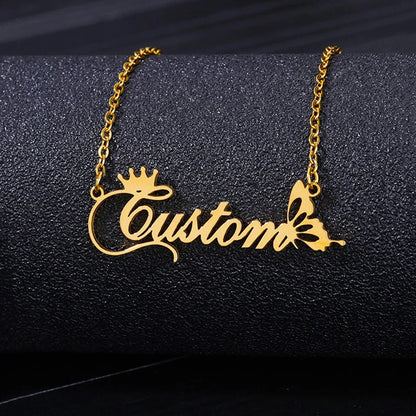 Custom Name Necklaces For Women Stainless Steel Customized Pendant Necklace Personalized Neck Jewelry Girlfriend Birthday Gift