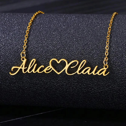 Custom Name Necklaces For Women Stainless Steel Customized Pendant Necklace Personalized Neck Jewelry Girlfriend Birthday Gift