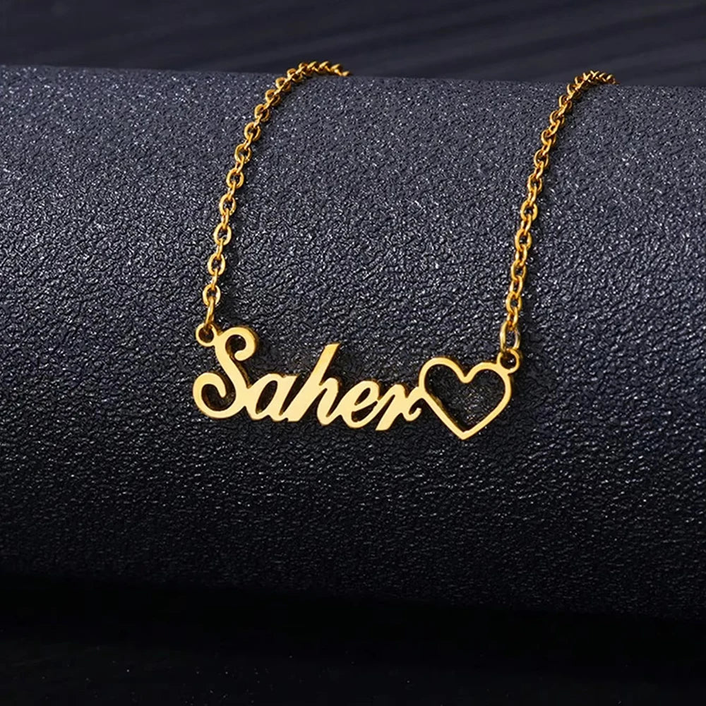 Custom Name Necklaces For Women Stainless Steel Customized Pendant Necklace Personalized Neck Jewelry Girlfriend Birthday Gift